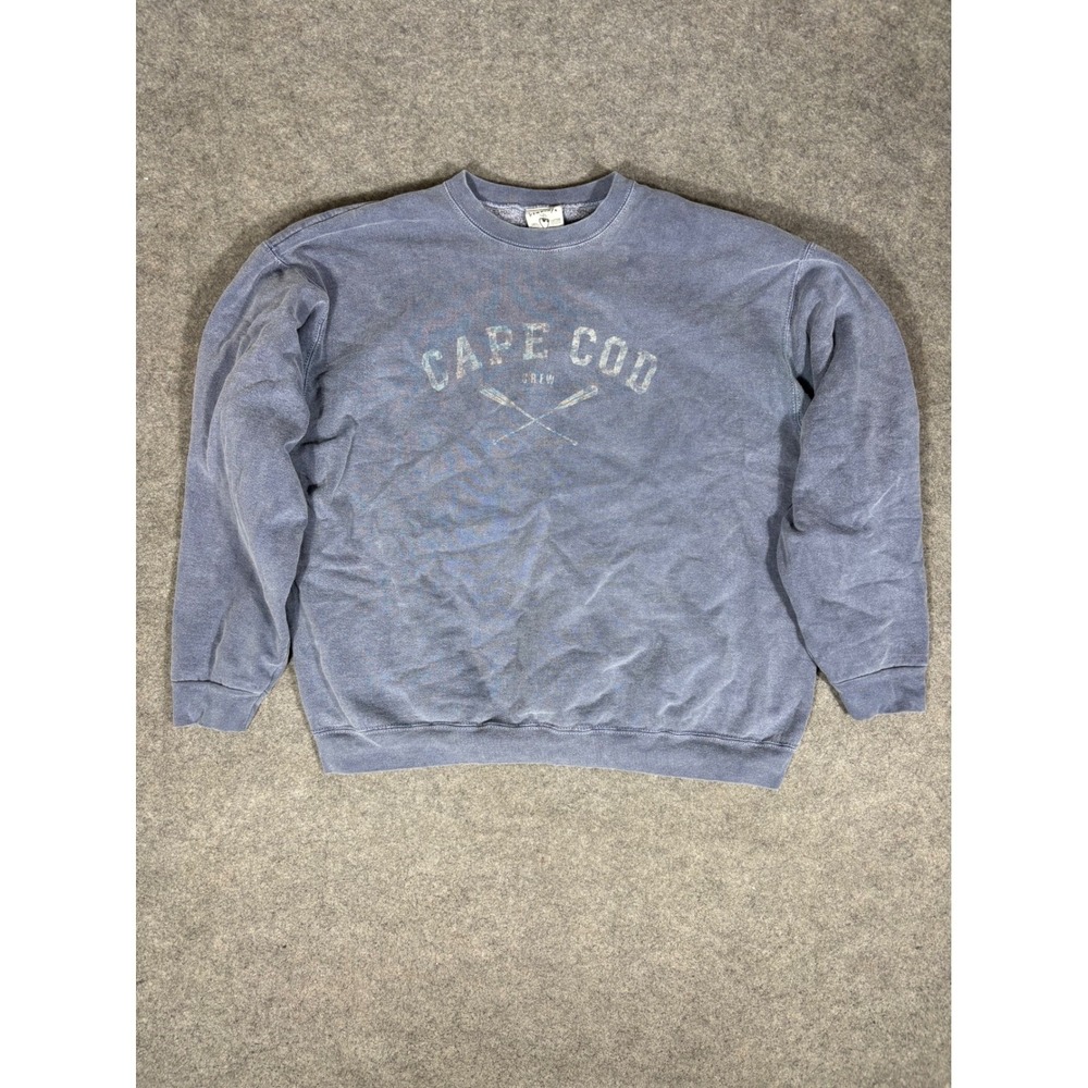 Vintage Bumwraps Cape Cod Crew Sweatshirt Mens Large Blue Heavyweight Cotton USA
